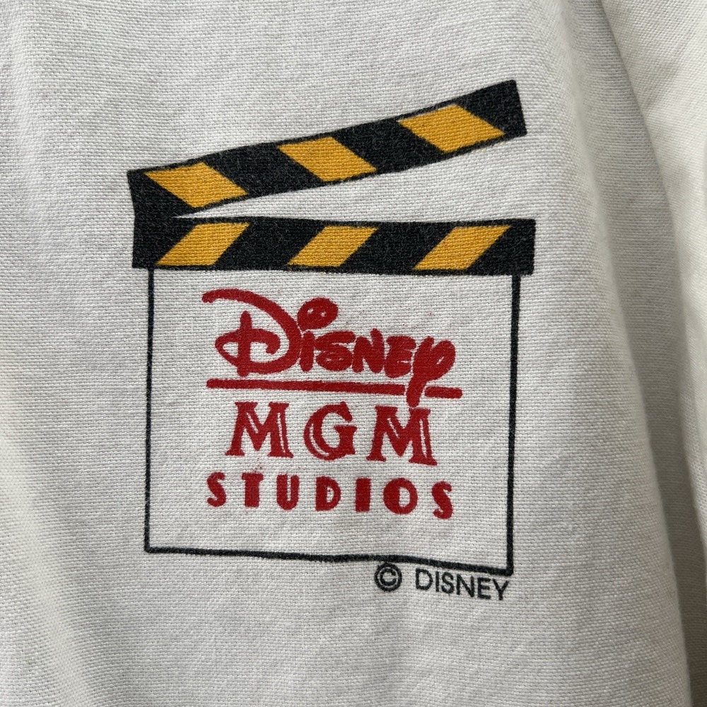 Vintage Disney MGM Studios 100% Cotton White Lightweight Canvas Jacket Size XL - Picture 2 of 5